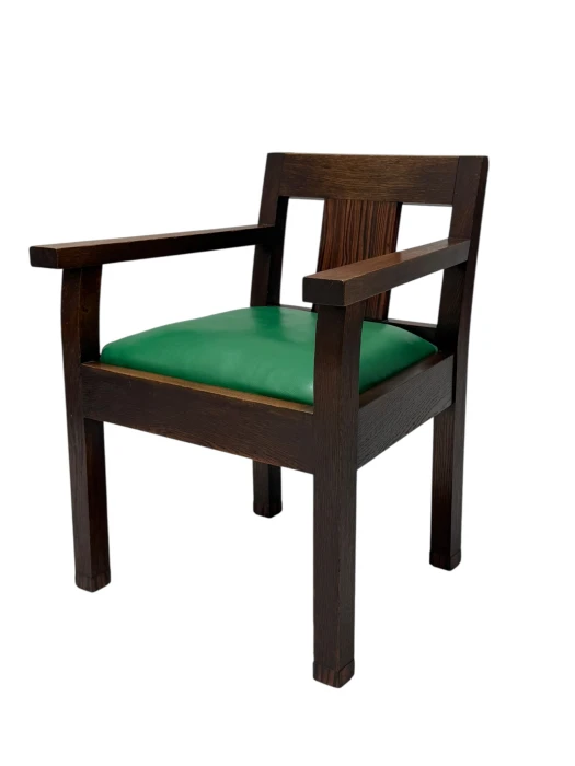 1920s Art Deco Modernist Desk and Armchair Set in Solid Oak